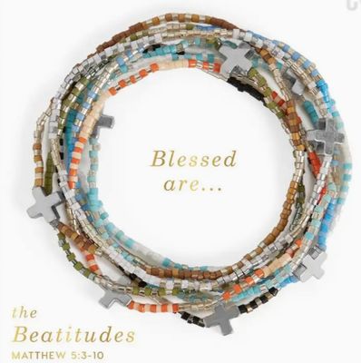 A95 Beatitudes Cross Charm Bracelet-silver