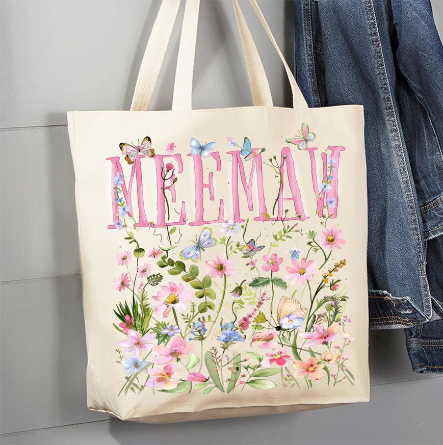Mother's Day Canvas Tote, Size: Meemaw