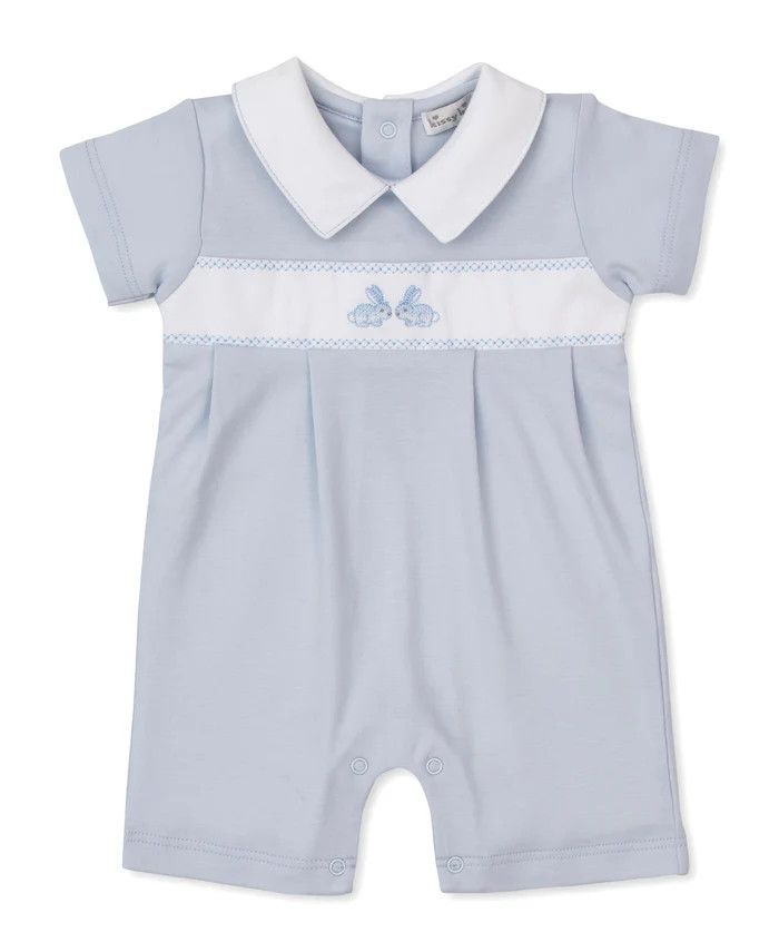 Kissy Kissy Spring Time Short Playsuit Smocked Bunny Blue, Size: 0-3 Mth