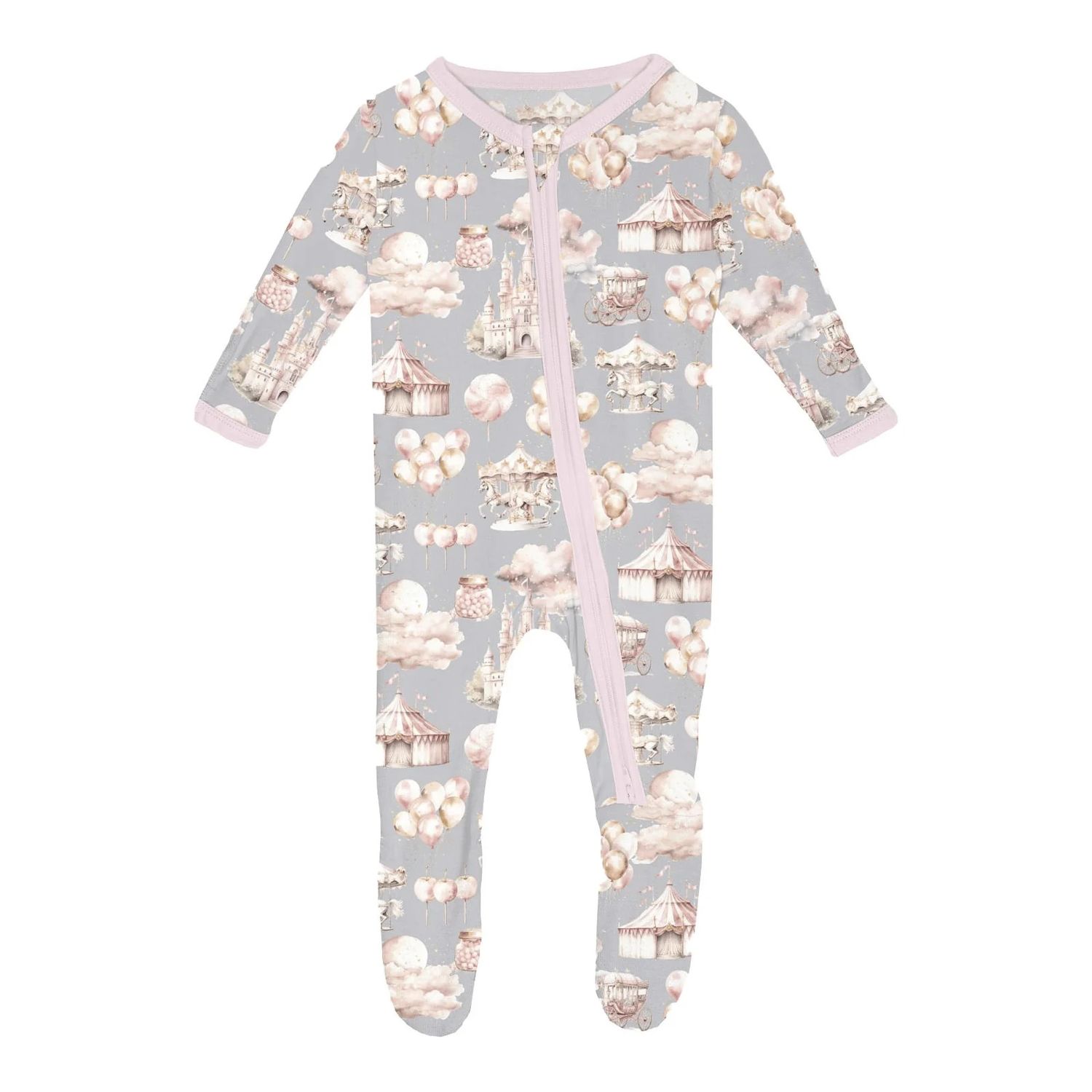 Bamboo Footie w/2way zipper  Dove Princess Dreams