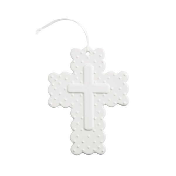 White Ceramic Dot Cross