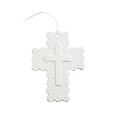 White Ceramic Dot Cross