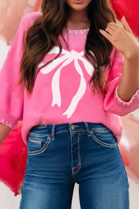 Pink Bow Sweater