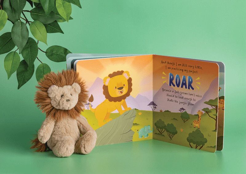Lion Book w/Plush Lion attached