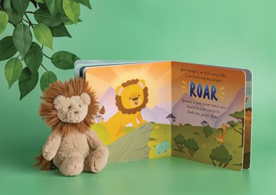 Lion Book w/Plush Lion attached