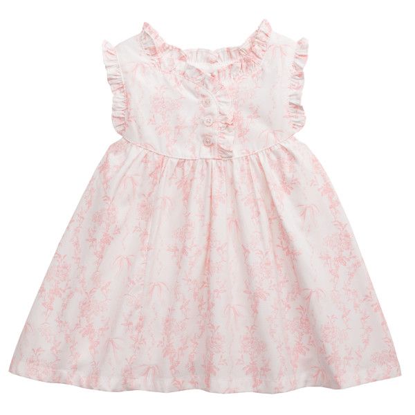 Pink Toile Print Baby Dress