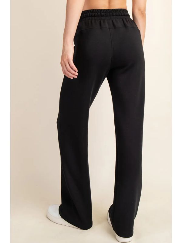 Plus Size Modal Scuba Straight Pant -Black