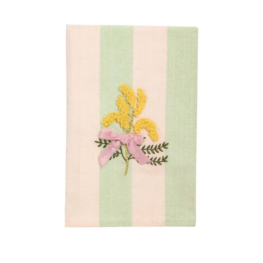 Yelow Flower Embroidered Towel