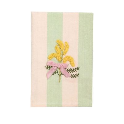 Yelow Flower Embroidered Towel