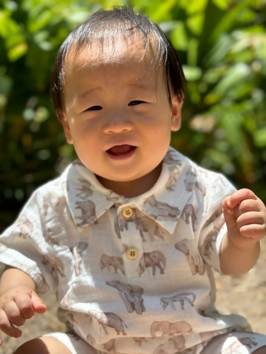 Finley Romper Elephant Print