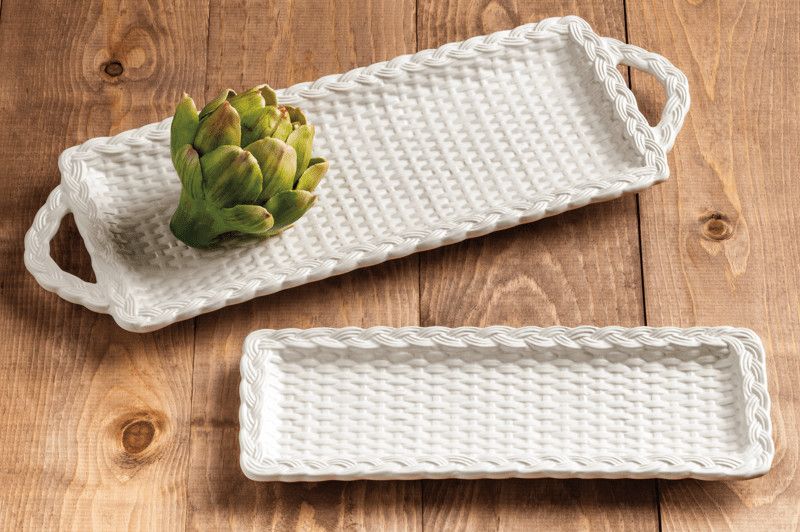 Nested Woven Ceramic Trays