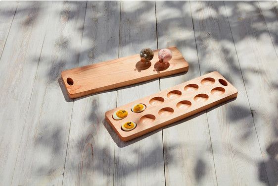 Reverse Wood Devil Egg S&amp;P Set