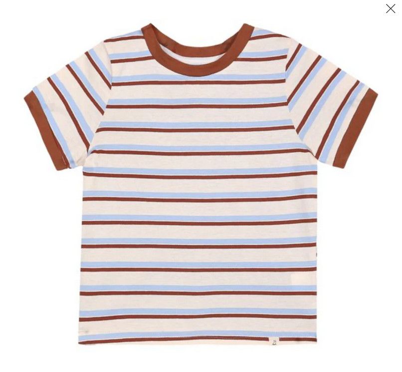 Marine Baby Tee - Brown/Blue/Cream