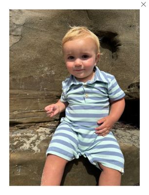 Drift Romper - Chambray/Blue Stripe