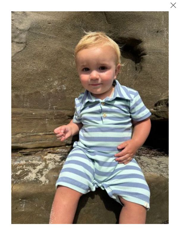 Drift Romper - Chambray/Blue Stripe