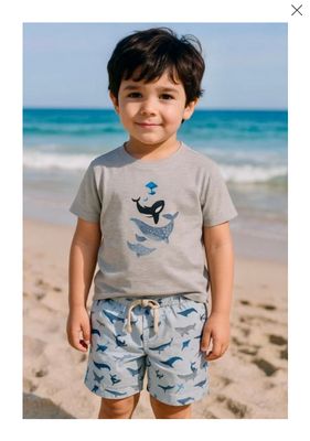 Mahalo Printed Woven Shorts - Whale