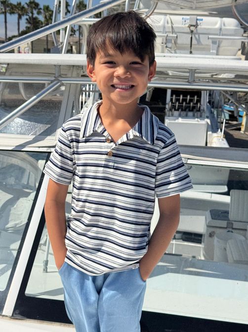 Shipping Polo - Navy/Multi Stripe