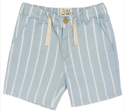 Crew Woven Shorts - Pale Chambray Stripe