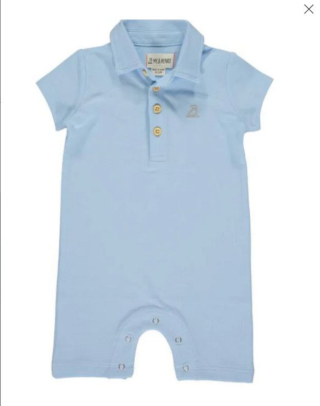 Drift Romper - Pale Blue Pique