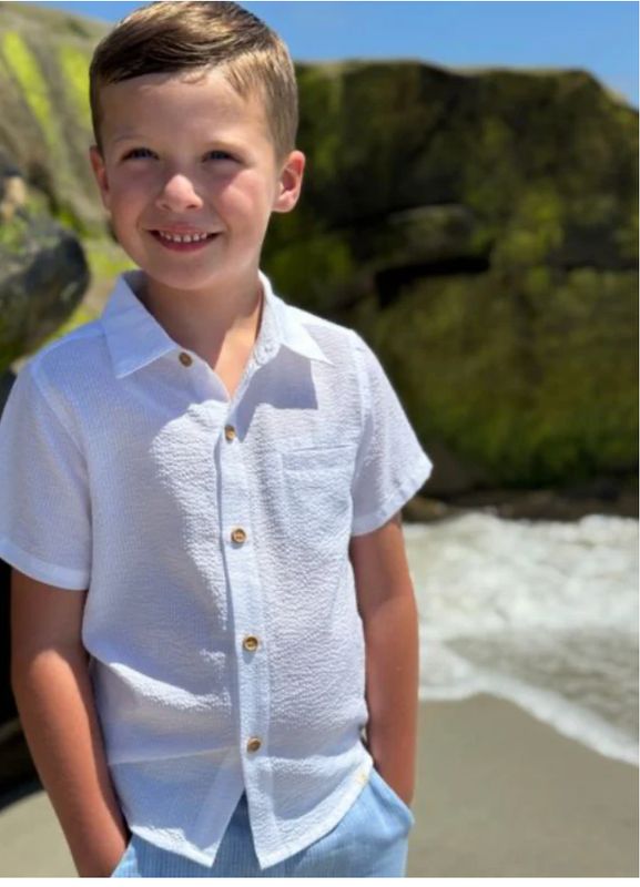 Newport  Woven Shirt-White Seersucker