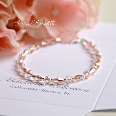 Pale Pink Crystals  5" bracelet-CJ-461-5