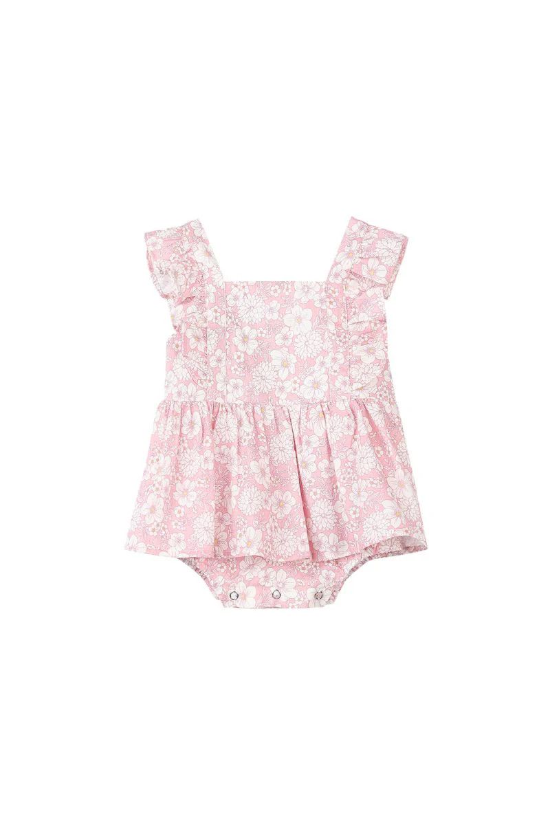 Pink Large Floral Casey Onesie Dress