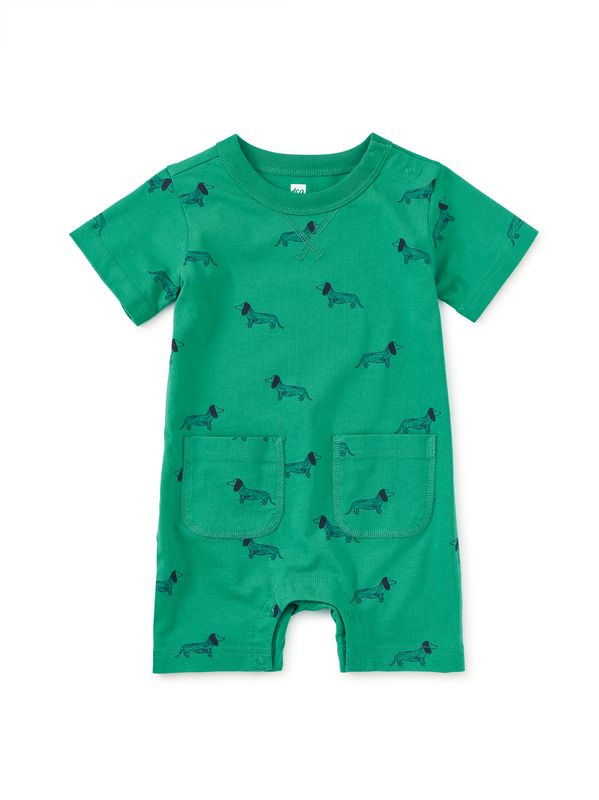 Double Pocket Baby Romper - Dachshunds