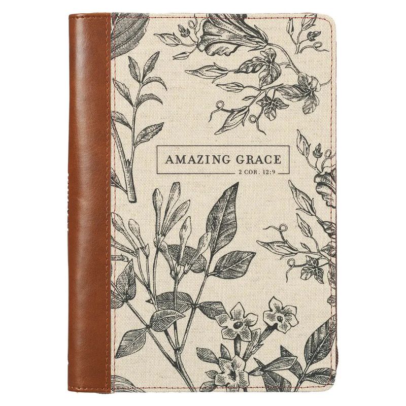 Amazing Grace Natural Canvas &amp; Brown Faux Leather