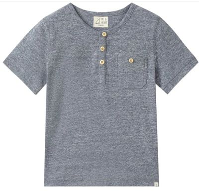 Boardwalk Henley Heathered Tee - Navy