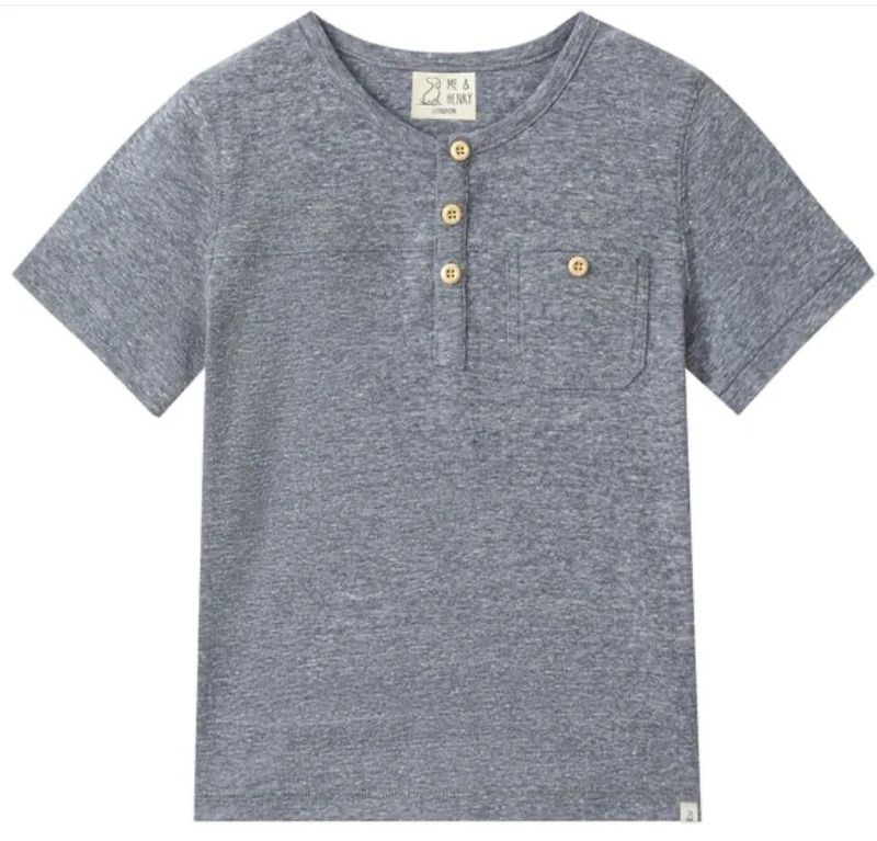 Boardwalk Henley Heathered Tee - Navy