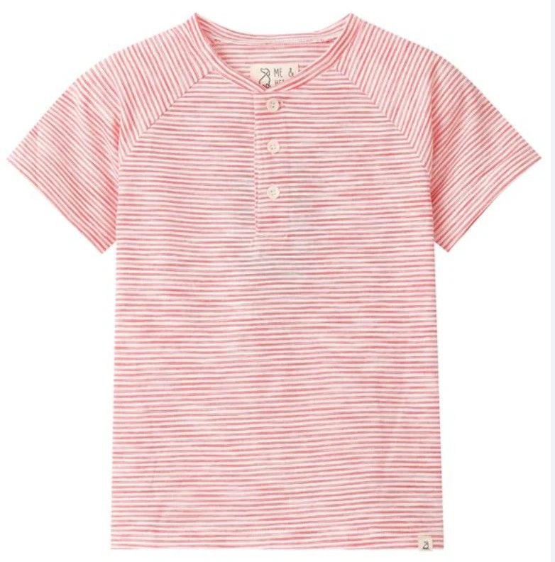 Frigat Henley Red Stripe Tee