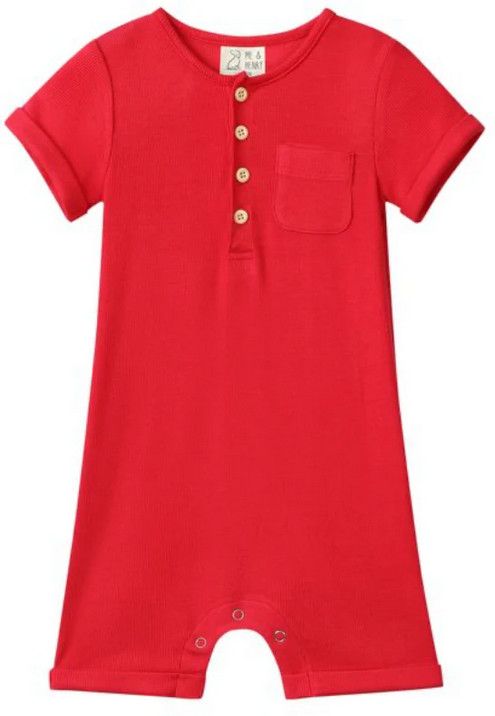 CAMBORNE Red Henley Romper