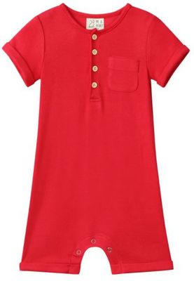 CAMBORNE Red Henley Romper