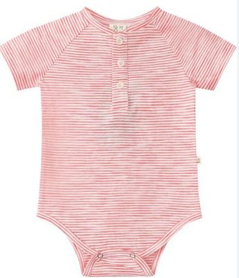 RED STRIPE RAGLAN Jersey Onesie