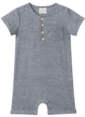CAMBORNE HEATHERED NAVY Henley Romper