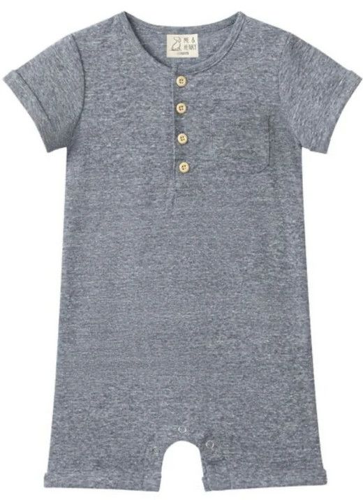 CAMBORNE HEATHERED NAVY Henley Romper
