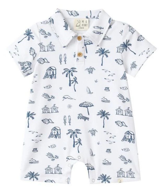 DRIFT BEACH PRINTED JERSEY ROMPER