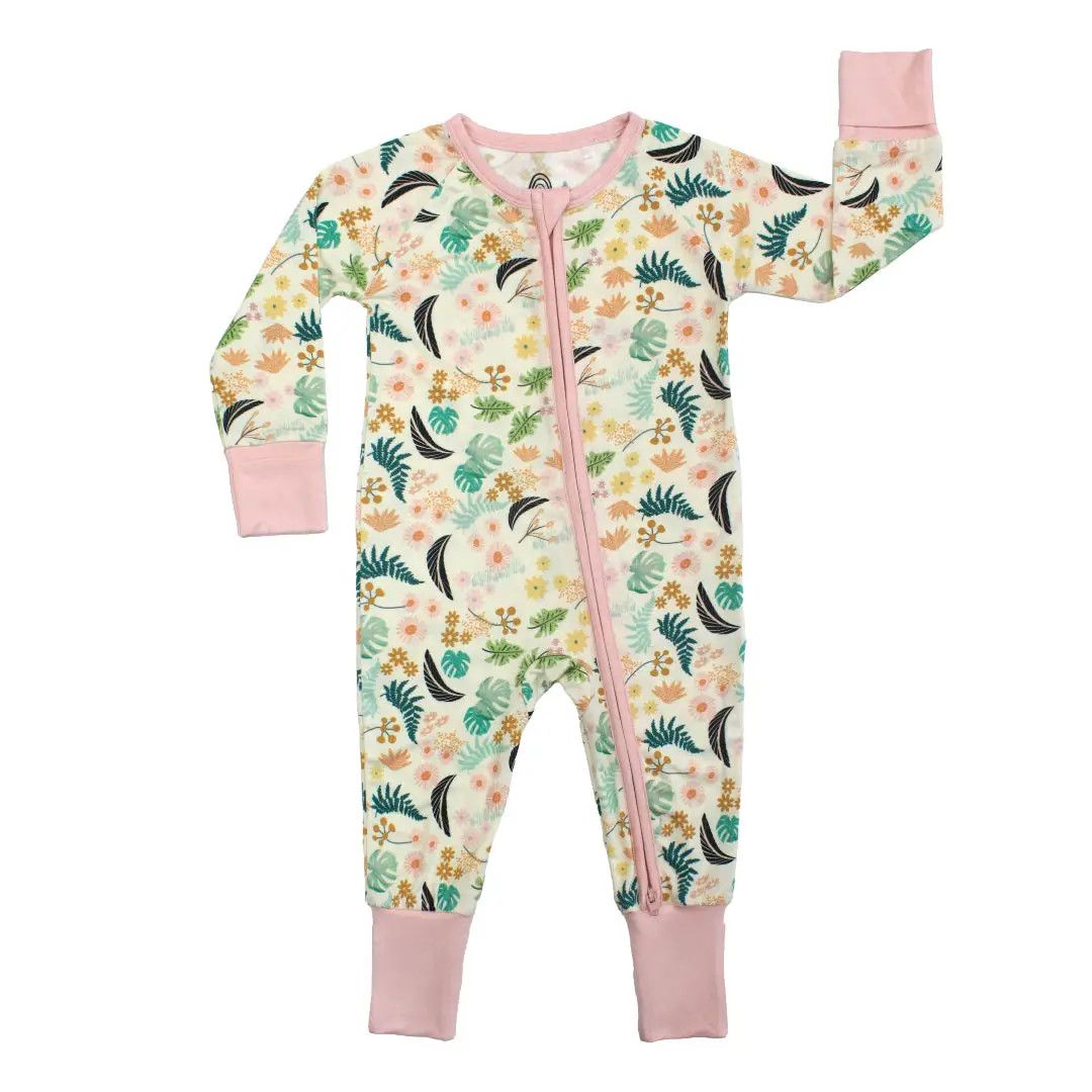 Tropical Blooms Bamboo Convertible Footie