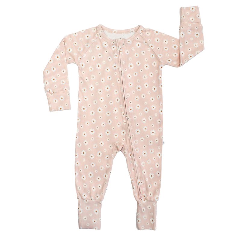 Pink Daisy Ribbed Bamboo Convertible Pajama