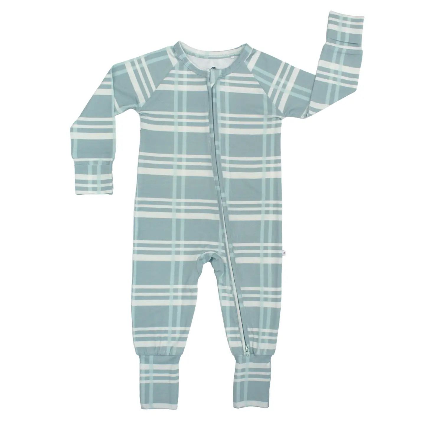 Blue Plaid Bamboo Convertible Footie