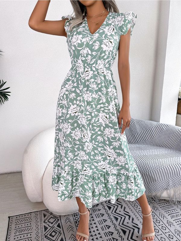 Flower Waist Vacation Dress