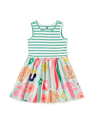 Sea Floral Tank Skirted Dress