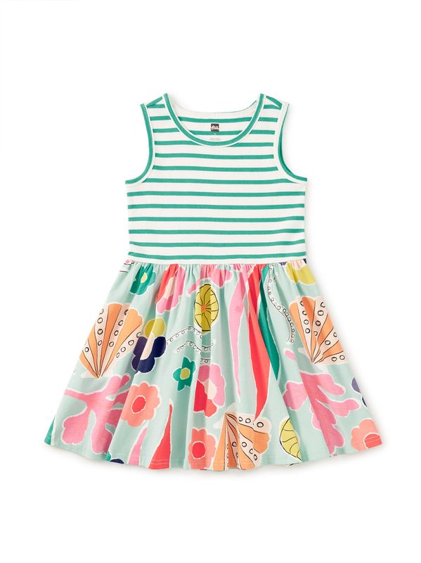 Sea Floral Tank Skirted Dress