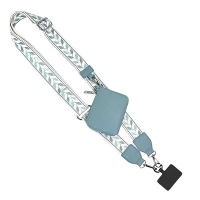 Clip &amp; Go Strap w/RFID Pouch Leaf Pattern - Grey and Teal