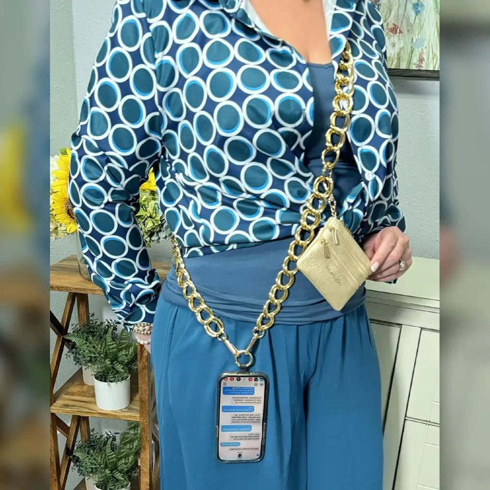 Clip &amp; Go Double Link Chain w/Pouch - Gold