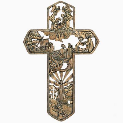 Life of Christ Wood Look Wall Cross