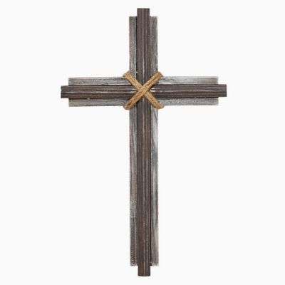 Rope Center Wall Cross Wood/Metal