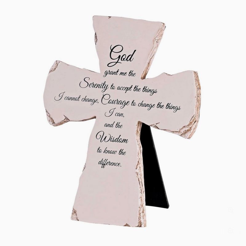 Serenity Prayer Tabletop Cross