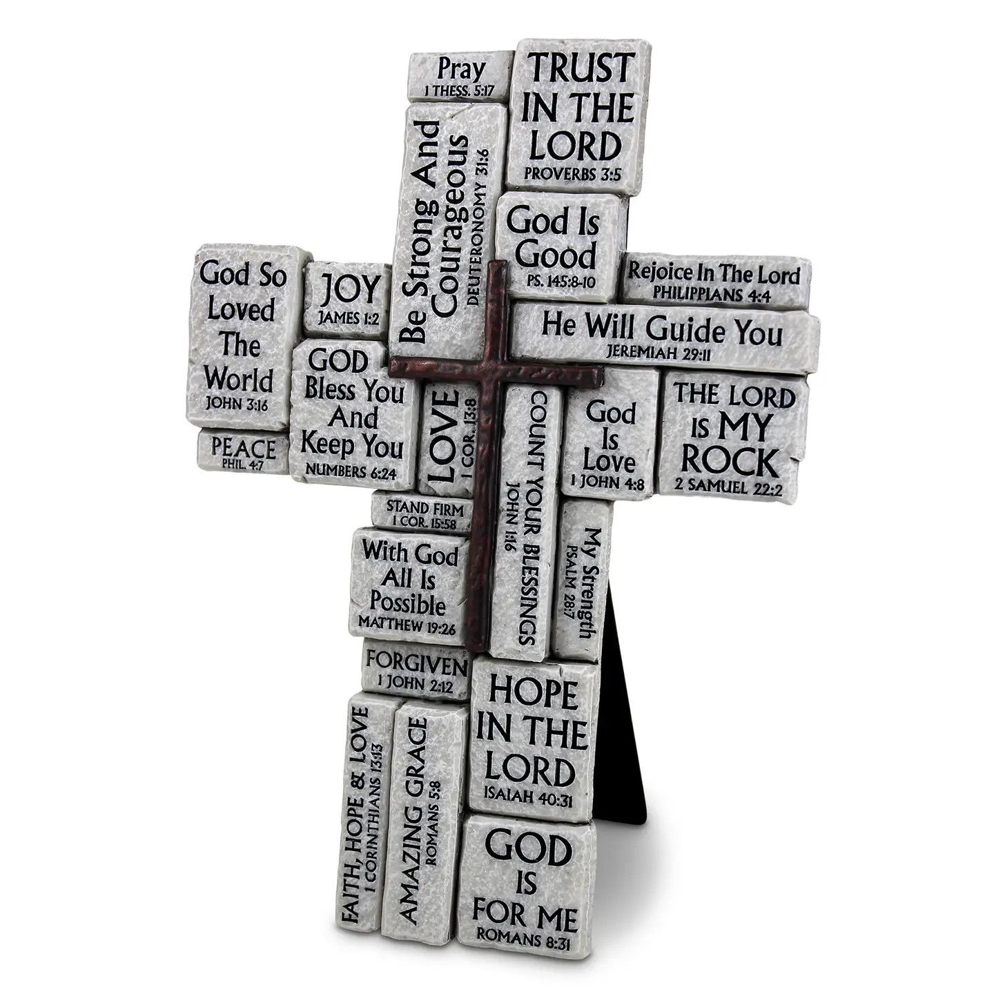 Tabletop Cross Stacked Stones