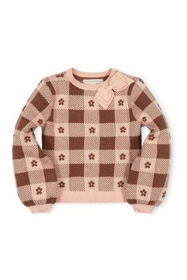 Organic Bow Detail Intarsia Sweater